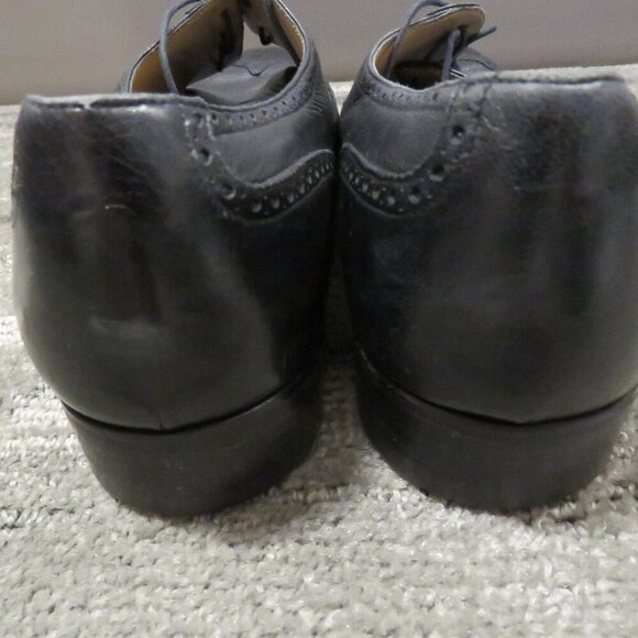 SALVATORE FERRAGAMO Black Leather Wingtip Brogue Oxford Shoes - Size US 9.5 D - Picture 11 of 16